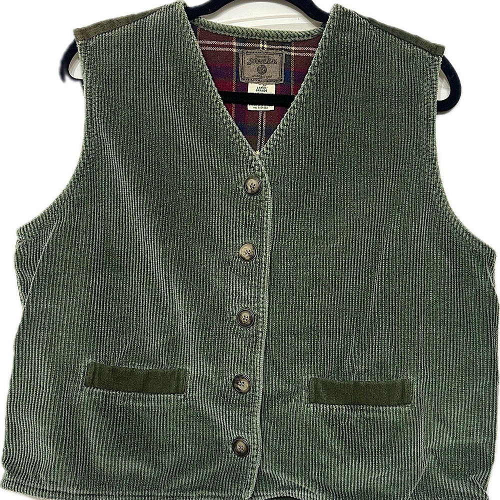 St. John's Bay Green Corduroy Vest